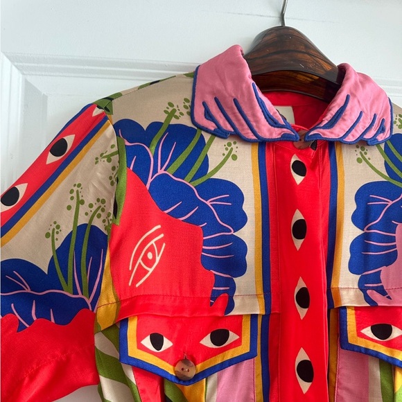 Farm Rio Surreal Scarf Print Shirtdress - Picture 2 of 10